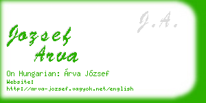 jozsef arva business card