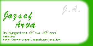 jozsef arva business card